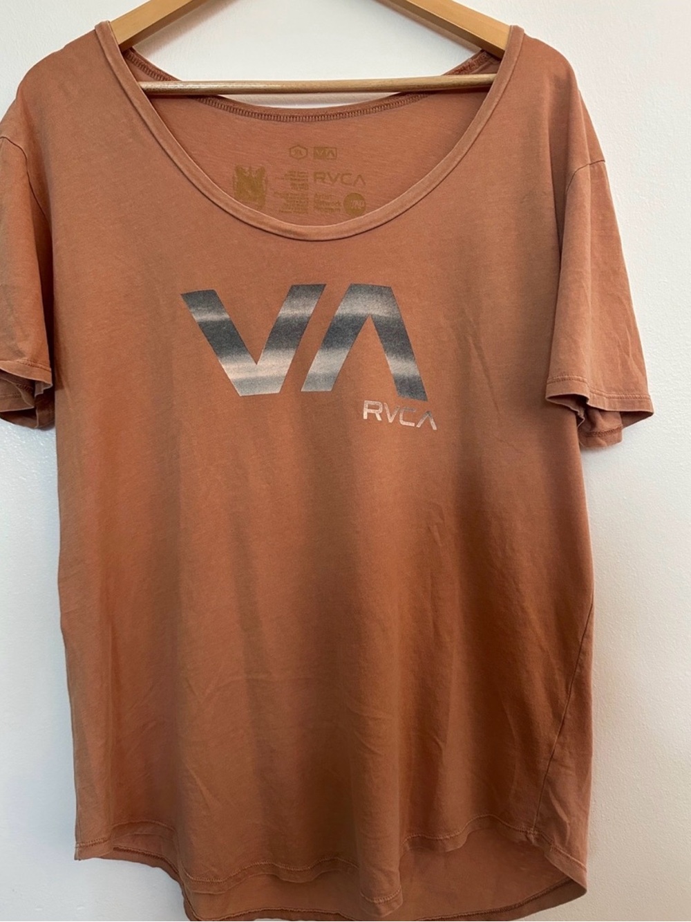 RVCA Women’s Rust Brown Logo Tee